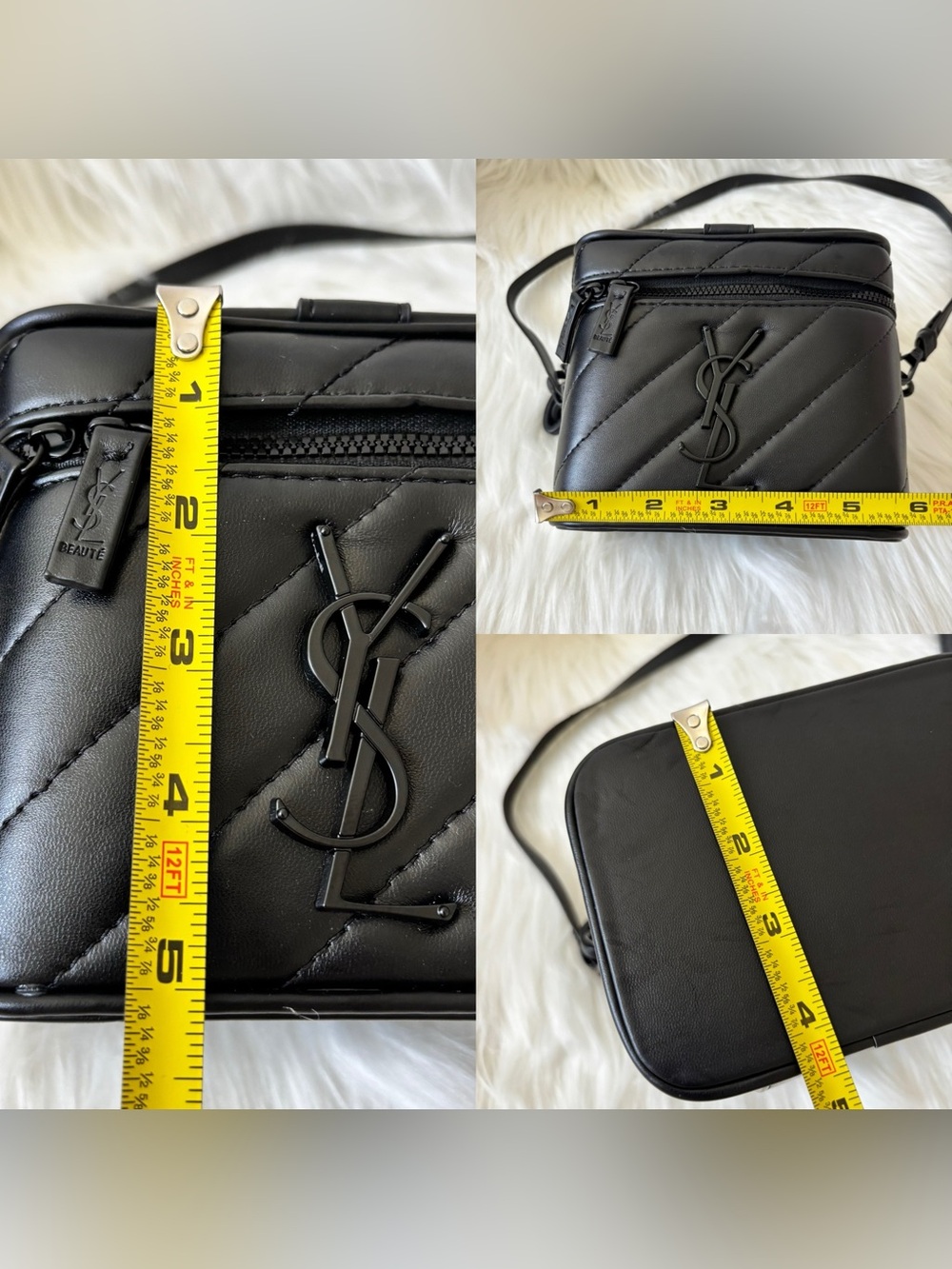 YSL Beaute VIP Novelty Black & Black quilted vanity crossbody bag NEW - Picture 10 of 11